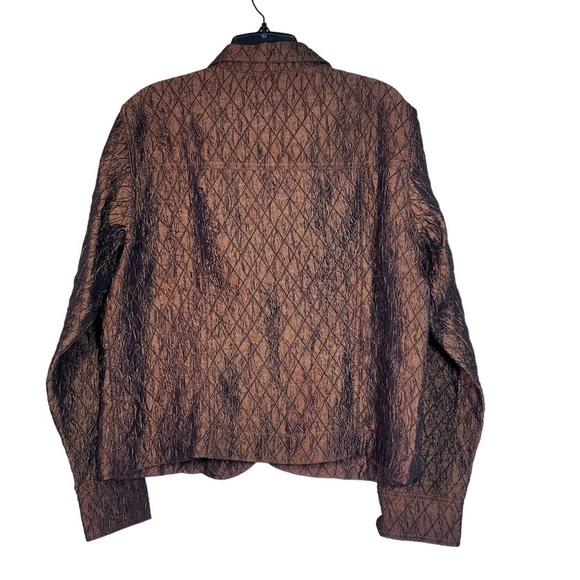 COLDWATER CREEK Copper Brown Diamond Quilted Button Front Jacket Size L - Picture 14 of 16